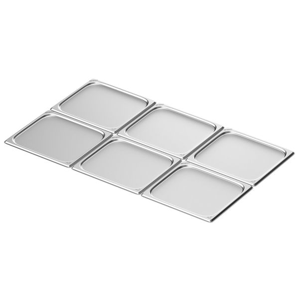 (6 Stück) Edelstahl-Tablett GN 2/3 - 10mm