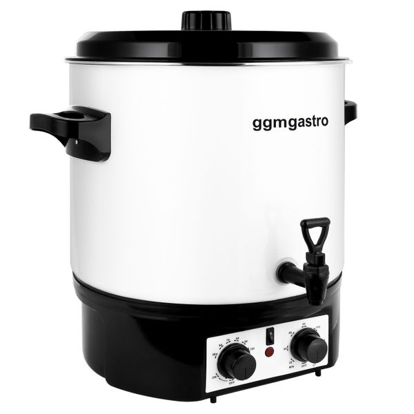 Wasser- & Glühweinkocher - 27 Liter - 1,8 kW - Weiß - mit Ablasshahn & Timer