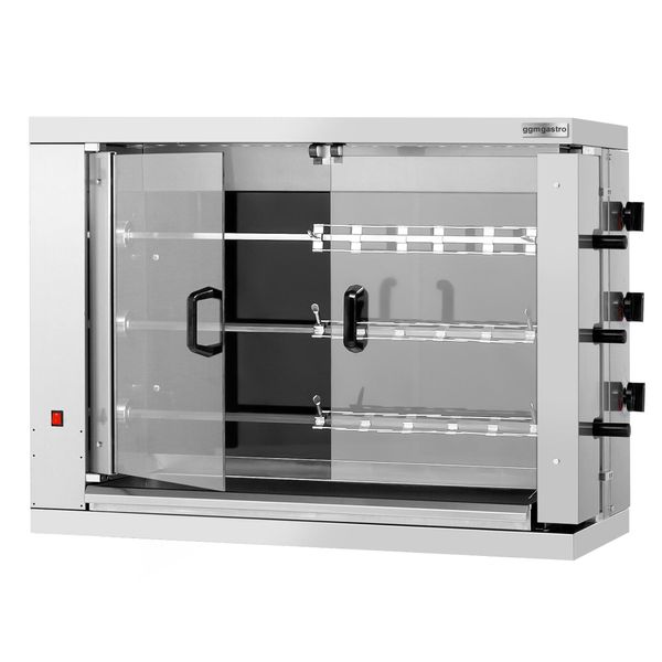 Elektro Hähnchengrill - Glaskeramik - 14,4 kW - mit 3 Spießen für bis zu 18 Hähnchen