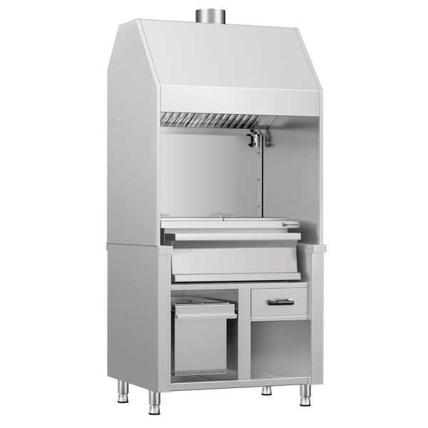 Holzkohlegrill BERLIN - 960mm - Edelstahl