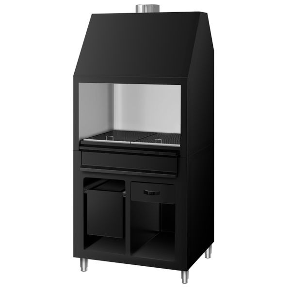 Holzkohlegrill BERLIN - 960mm - Schwarz