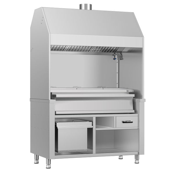 Holzkohlegrill BERLIN - 1360mm - Edelstahl