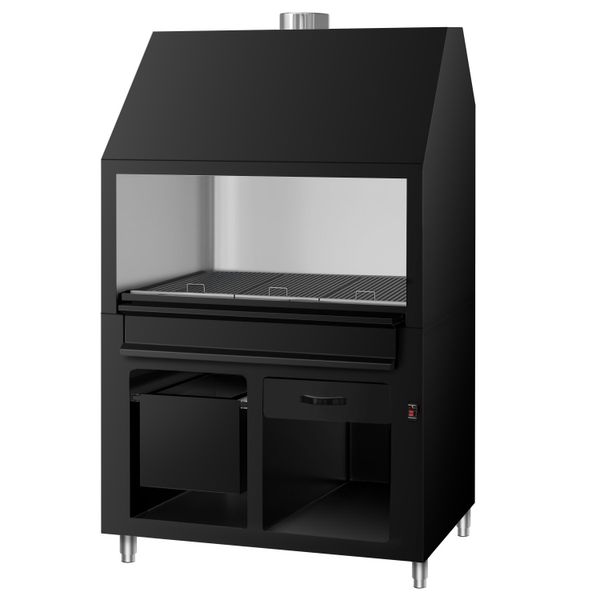 Holzkohlegrill BERLIN - 1360mm - Schwarz