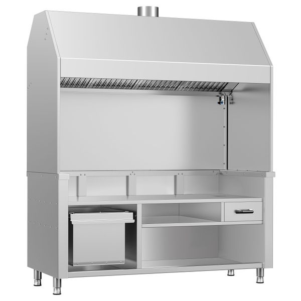 Neutralelement für Holzkohle- / Gasgrill BERLIN - 1760mm - Edelstahl