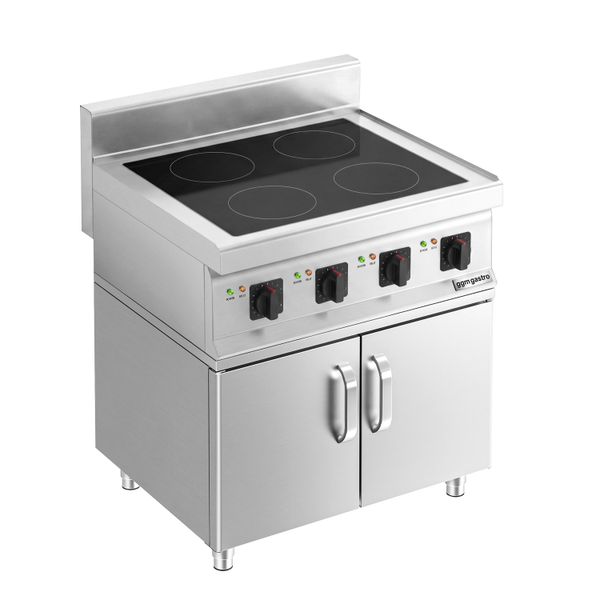Induktionsherd - 14 kW - 4 Kochfelder - inkl. Unterbau mit 2 Türen