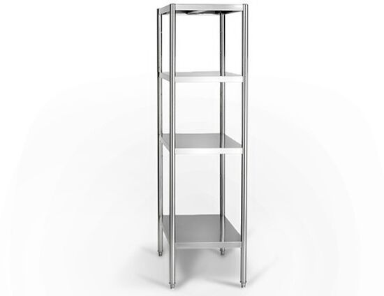 Edelstahlregal PREMIUM - 1200x490mm - mit 4 Ablagen (VERSTELLBAR)
