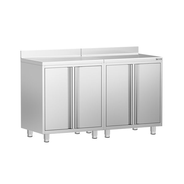 Arbeitsschrank - für Kaffeemaschine - 1600x600mm - mit 4 Flügeltüren & Aufkantung