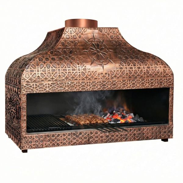 Holzkohle Kupfergrill - 1500mm - geschlossen