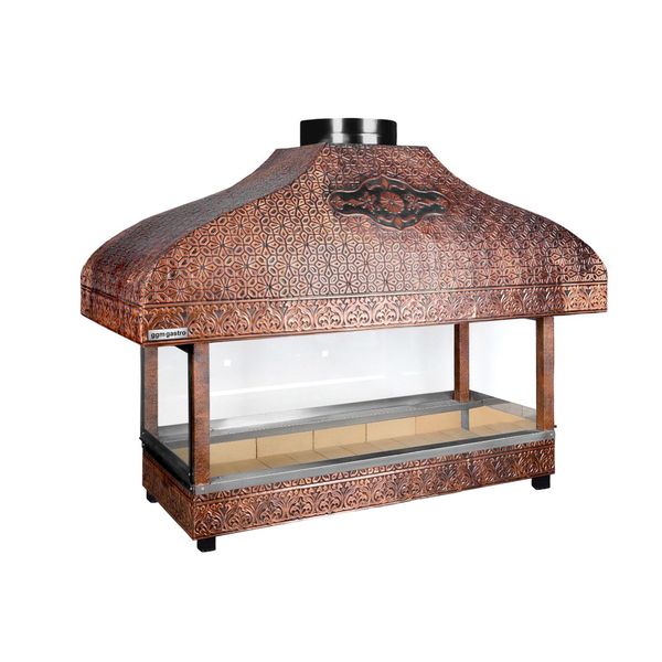 Holzkohle Kupfergrill - 1000mm - mit Glas