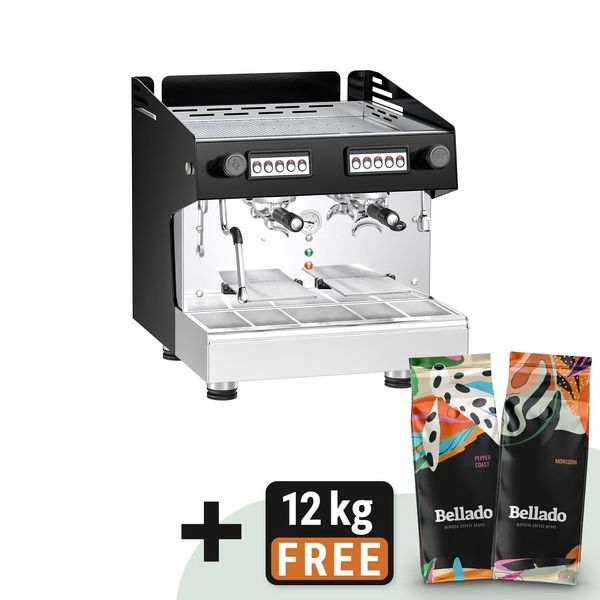 Siebträgermaschine Compact - 2 Gruppig - inkl. Preinfusiuonssystem & 1 Dampflanze