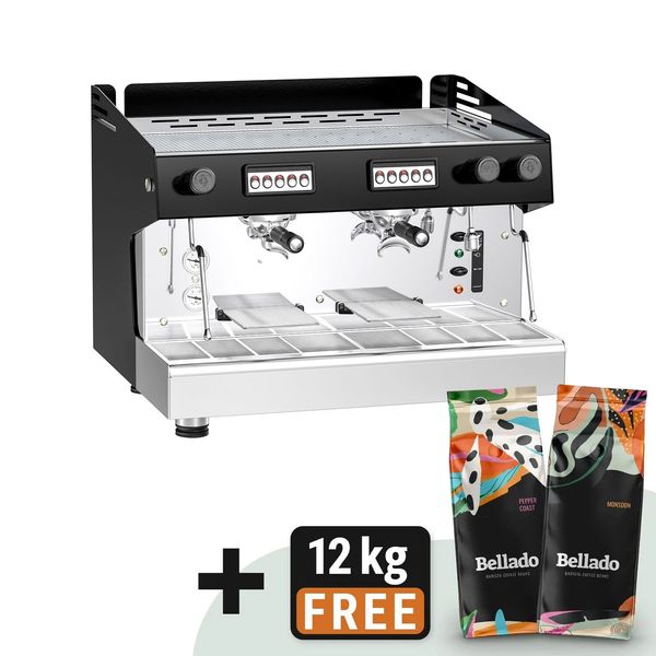Siebträgermaschine - 2 Gruppig - inkl. Preinfusiuonssystem & 2 Dampflanzen