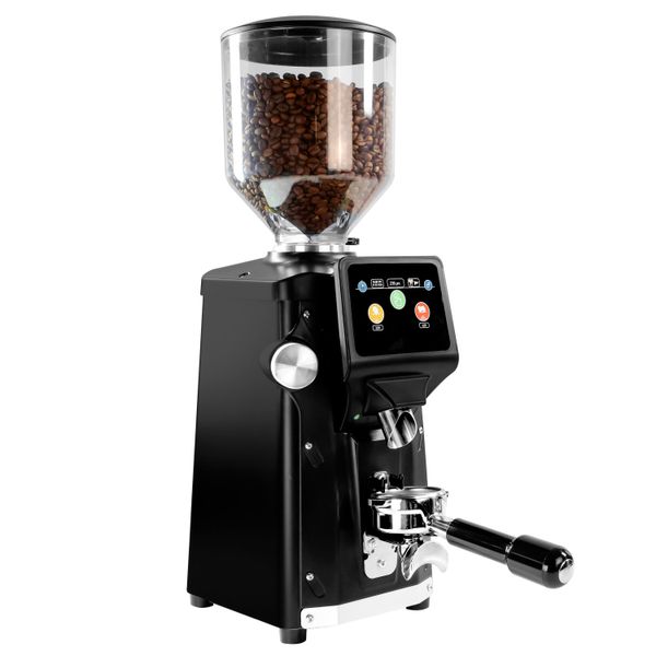Kaffeemühle - 1,2kg - Ø 65mm Flachmahlscheibe - automatische Erkennung des Siebträgers - Schwarz