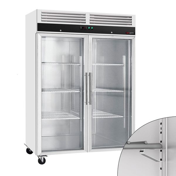 Kühlschrank Edelstahl ECO - 1200 Liter - mit 2 Glastüren