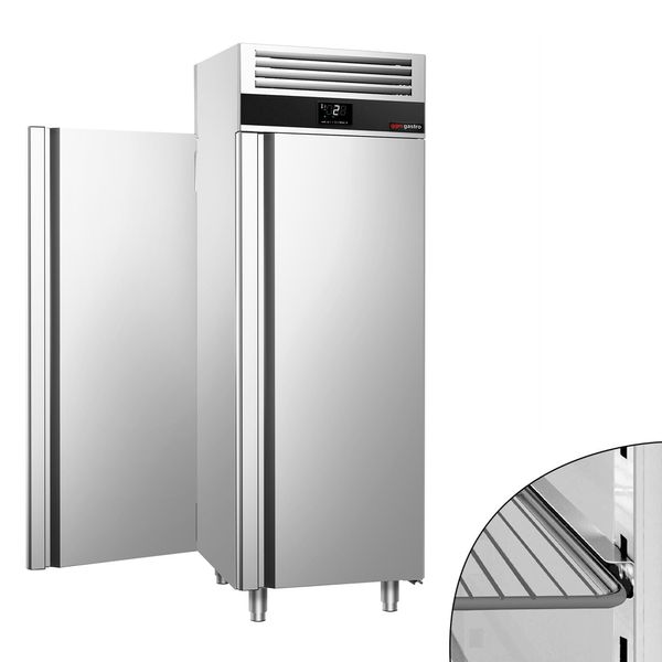 Durchreiche-Kühlschrank Edelstahl PREMIUM - GN 2/1 - 700 Liter - mit 1 Tür vorne & hinten