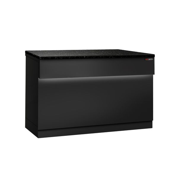Kassentisch TORONTO - 1150mm - schwarze Front - schwarze Granit-Arbeitsplatte