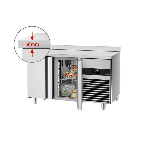 Kühltisch PREMIUM - 1400x600mm - mit 2 Türen - mit Aufkantung