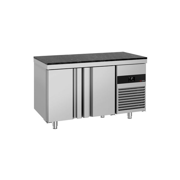 Kühltisch PREMIUM - 1400x700mm - mit 2 Türen - inkl. Granitarbeitsplatte