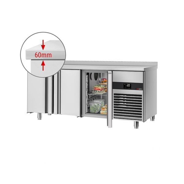 Kühltisch PREMIUM - 1865x700mm - mit 3 Türen - Aufkantung