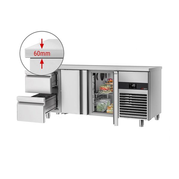 Kühltisch PREMIUM - 1865x700mm - mit 2 Türen - 2 Schubladen