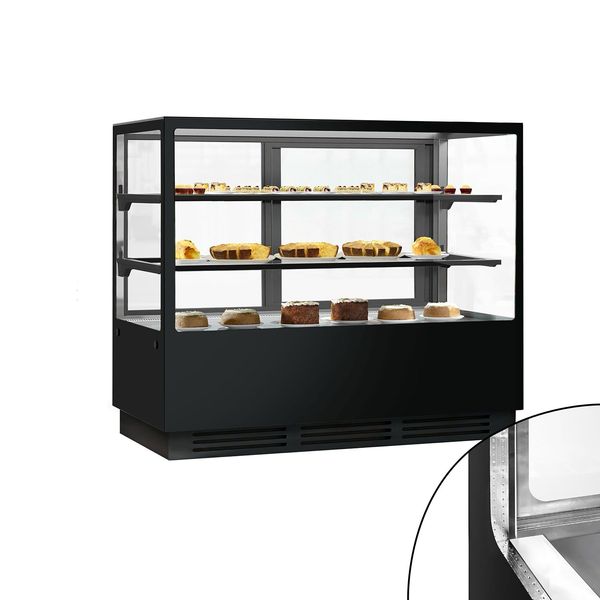 Kühl- & Kuchenvitrine - 1500mm - Doppelverglasung - mit 2 Ablagen
