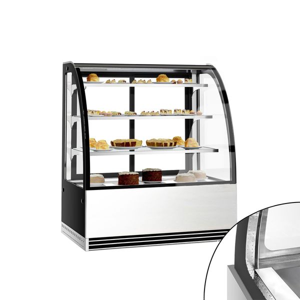 Kühl- & Kuchenvitrine - 1200mm - Doppelverglasung - mit 3 Ablagen