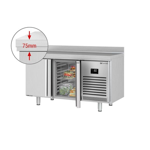 Kühltisch Premium PLUS - 1468x600mm - mit 2 Türen - mit Aufkantung