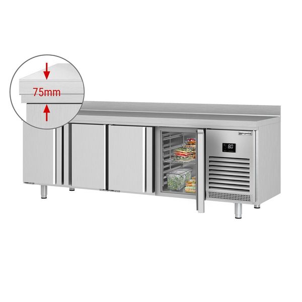 Kühltisch Premium PLUS - 2452x600mm - mit 4 Türen - mit Aufkantung