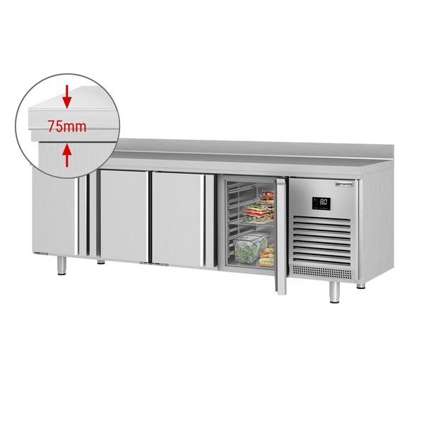 Kühltisch Premium PLUS - 2452x700mm - mit 4 Türen - mit Aufkantung