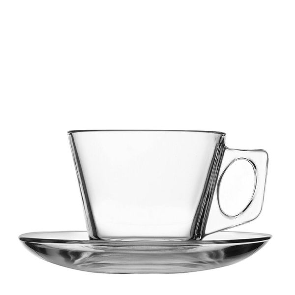 (24 Stück) Kaffee-/ Teetasse & Untertasse - AQUA - 195ml