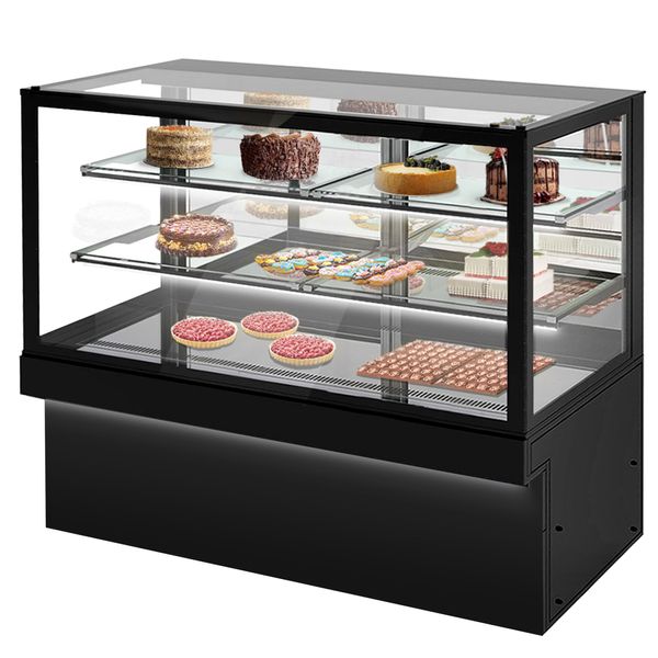 Kühl- & Kuchenvitrine TORONTO - 1800mm - schwarze Front - mit 3 Ablagen