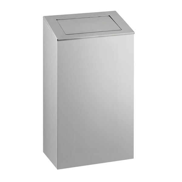 Mülleimer - mit Pushklappe - 38 Liter - Silber - Edelstahl