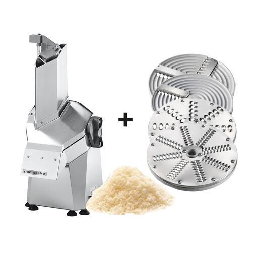 Mozzarellaschneider - Kapazität: 250 - 300 kg/h inkl. Schneide- & Reibescheiben - für geriebenen Käse