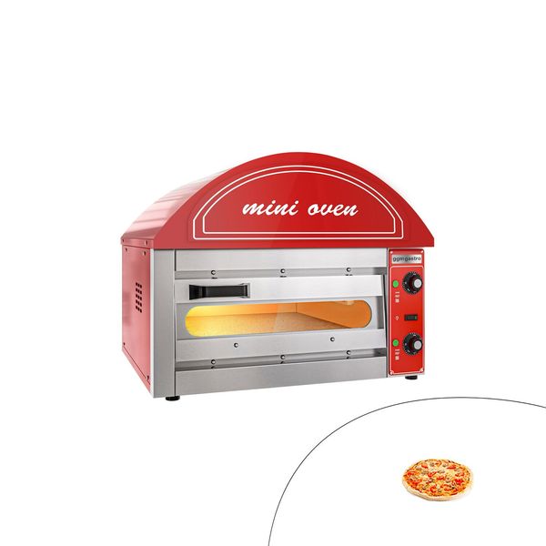 Elektro Mini Pizzaofen - 1x 34cm - Manuell - Rot