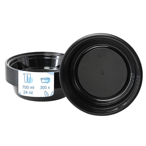 (300 Stück) Mehrwegschale - Polypropylen - 700ml - rund - Schwarz