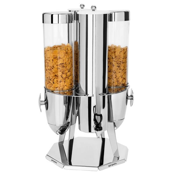 Cerealien- & Milchspender - doppelt - rotierend - Ø 120mm - Silber - Drehausgabe