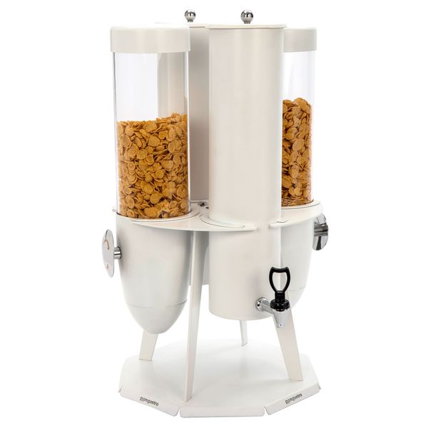 Cerealien- & Milchspender - doppelt - rotierend - Ø 120mm - Weiß - Drehausgabe