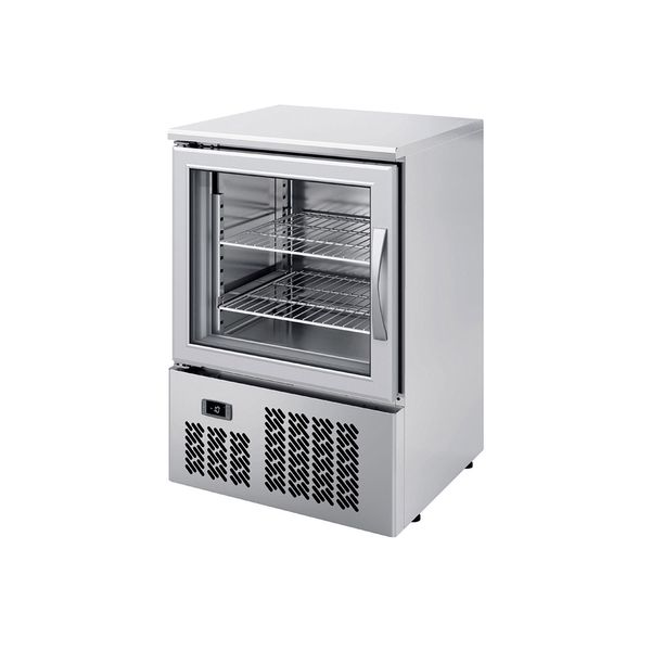 Mini Tiefkühlschrank Edelstahl Premium PLUS - 95 Liter - mit 1 Glastür