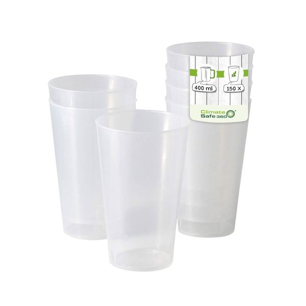 (150 Stück) Mehrwegbecher - 400ml - Ø 85mm - Transparent