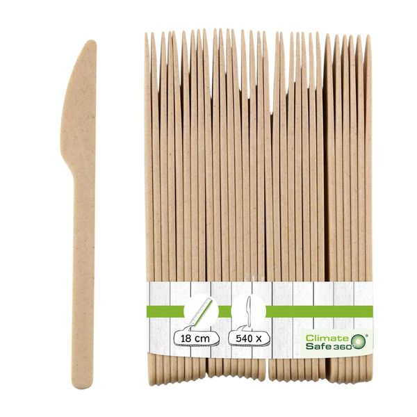 (540 Stück) Mehrwegmesser - 180mm - Natur