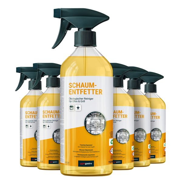 (6 Stück) Schaumentfetter - Ofen- & Grillreiniger á 750ml - Ökologisch