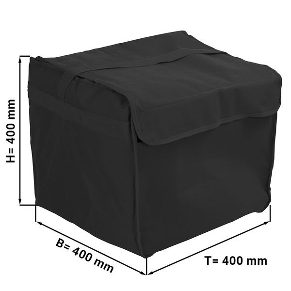 (5 Stück) Pizzabag / Isoliertasche - für je 8 Pizzakartons 37x37cm - Schwarz