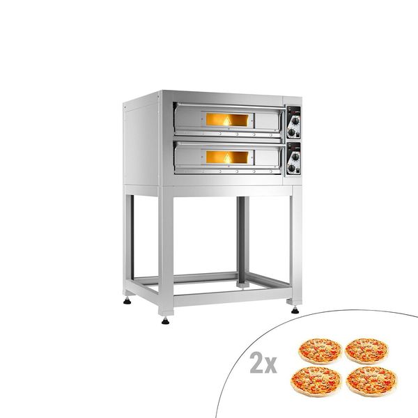 Elektro Pizzaofen - 4+4x 33cm - Manuell - inkl. Untergestell