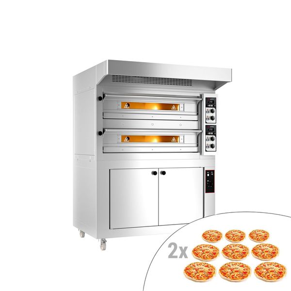 Elektro Pizzaofen - 9+9x 33cm - Manuell - inkl. Haube & Gärschrank