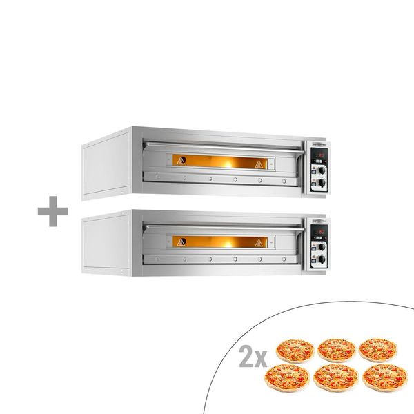 (2 Stück) Elektro Pizzaofen - 6+6x 33cm - Manuell