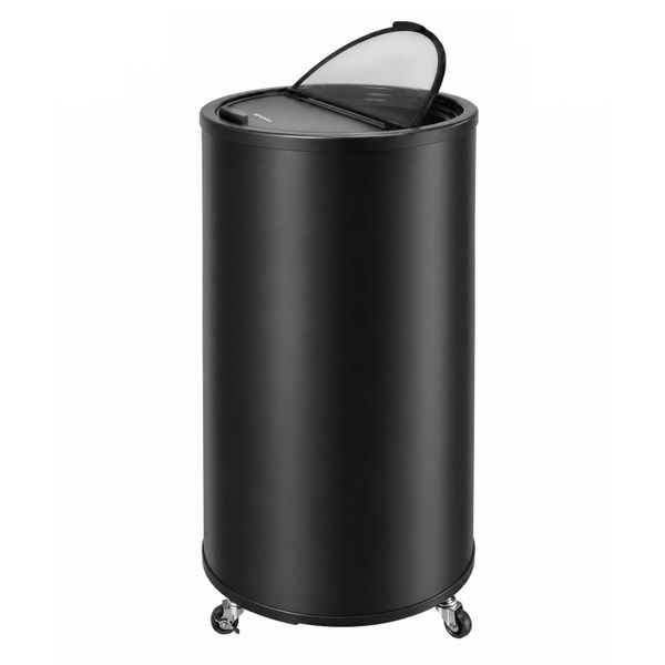 Party-Kühler / Kühltonne - 63 Liter - Glasdeckel mit Griff & beweglichen Rollen