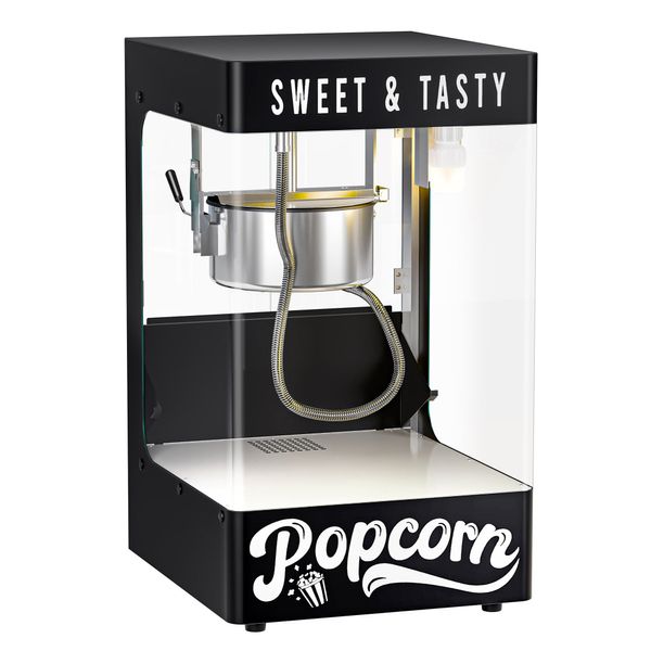 Popcornmaschine - 1,305 kW - 5 kg/h - mit 1 Kessel - Schwarz