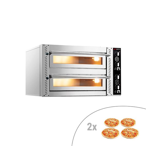 Elektro Pizzaofen - (Vollschamott) - 4+4x 30cm - Manuell