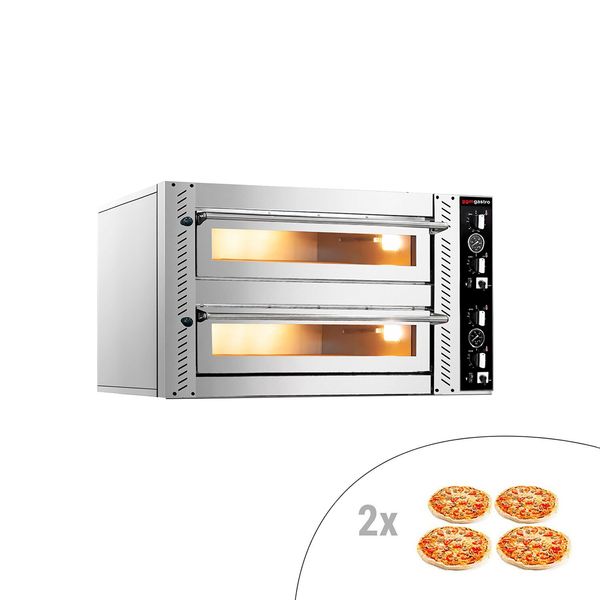 Elektro Pizzaofen - (Vollschamott) - 4+4x 34cm - Manuell