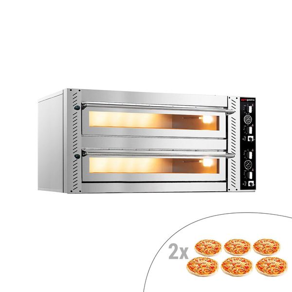 Elektro Pizzaofen - (Vollschamott) - 6+6x 30cm - Manuell