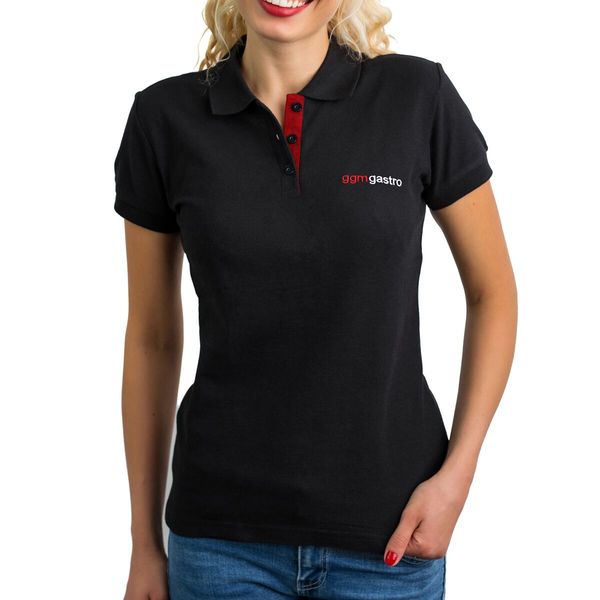 (5 Stück) Damen Poloshirt - Schwarz - Größe: L